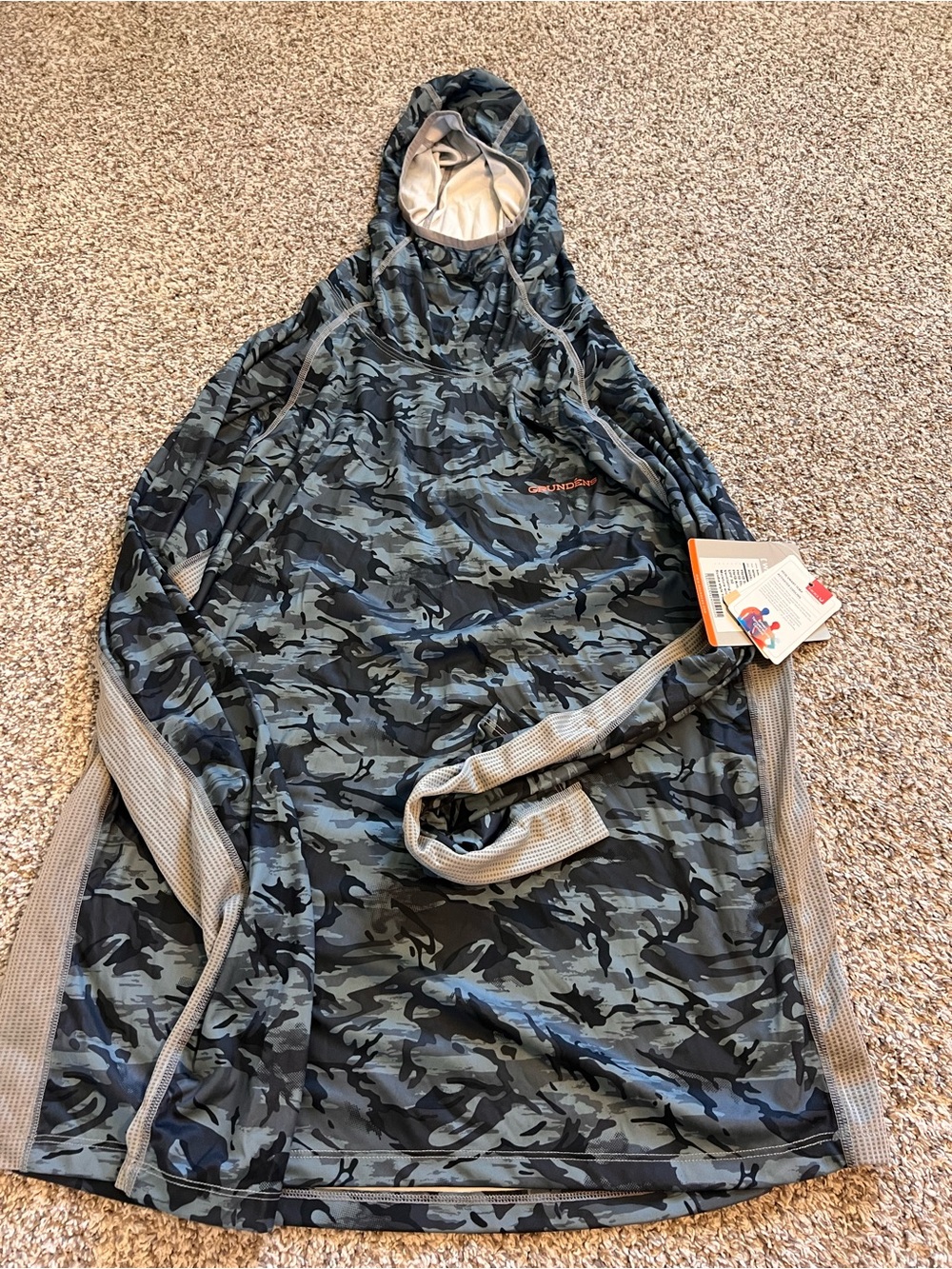 Grundens Solstrale Hoodie Blue & Gray Camo Sun protection upf 50 Pullover